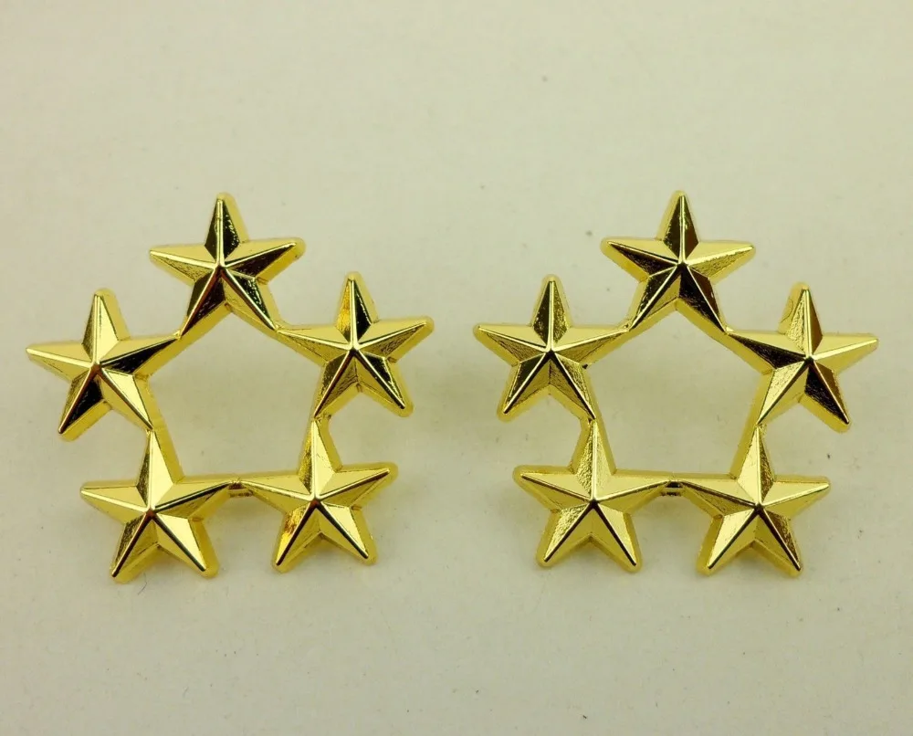 Wwii Ww2 Pair Of Us Army Officer 5 Star General Rank Badges Pin Us Five Wwii Ww2 Pair Of Us Army Officer 5 Star General Rank Badges Pin Us Five