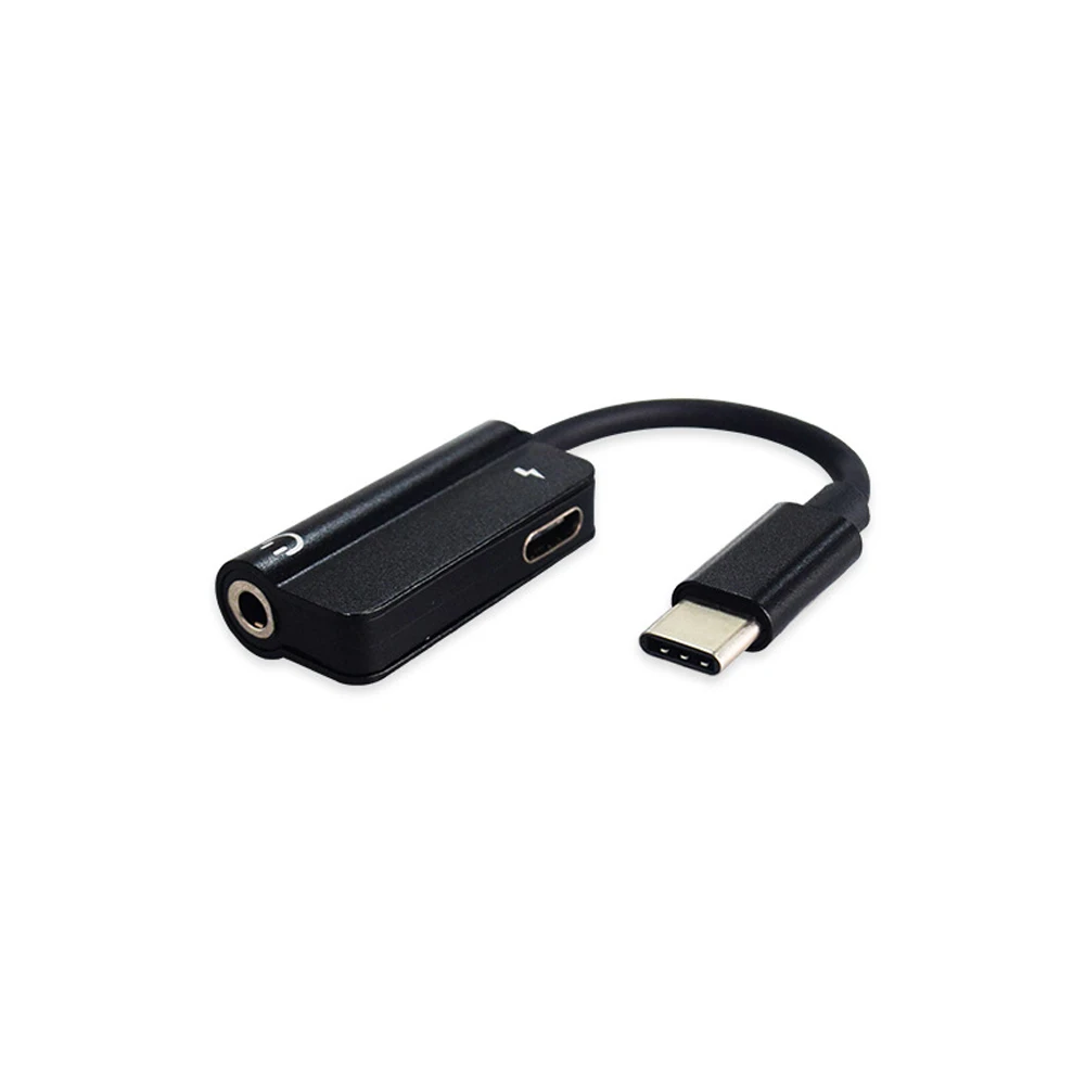 

2 IN 1 Round Hole Earphone Aux Cool USB C Cable Plating Type-C To 3.5mm Jack Adapter Alloy Interface Audio Converter