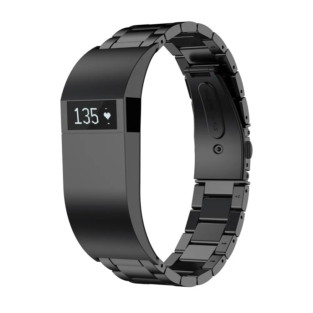 HIPERDEAL 1 шт. ремешок из нержавеющей стали браслет для замены для Fitbit Charge HR 4 для подарка дропшиппинг Apr6 - Цвет: BK