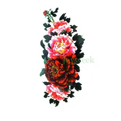 Водостойкая временная татуировка наклейка темно-красный розовый пион цветок женский боди-арт Татуировка наклейка s flash tatoo поддельные