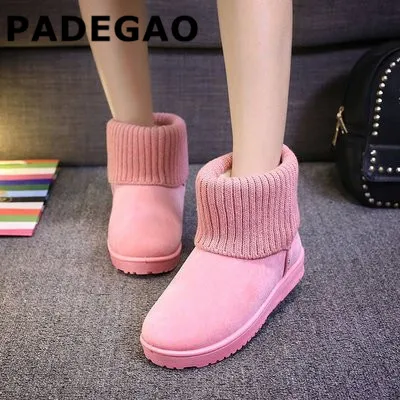 

2018 Winter Woman Snow Boots Ankle Boots Buckle Strap Solid Platform Slip On Women Flats Casual Women Shoes