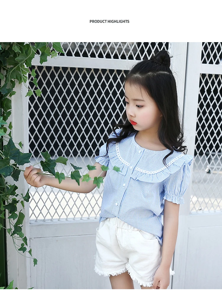Children's T-shirt Girls Baby Summer Cute style Beautiful girl chiffon Printed loose T-shirt top for angel kids clothes (1)