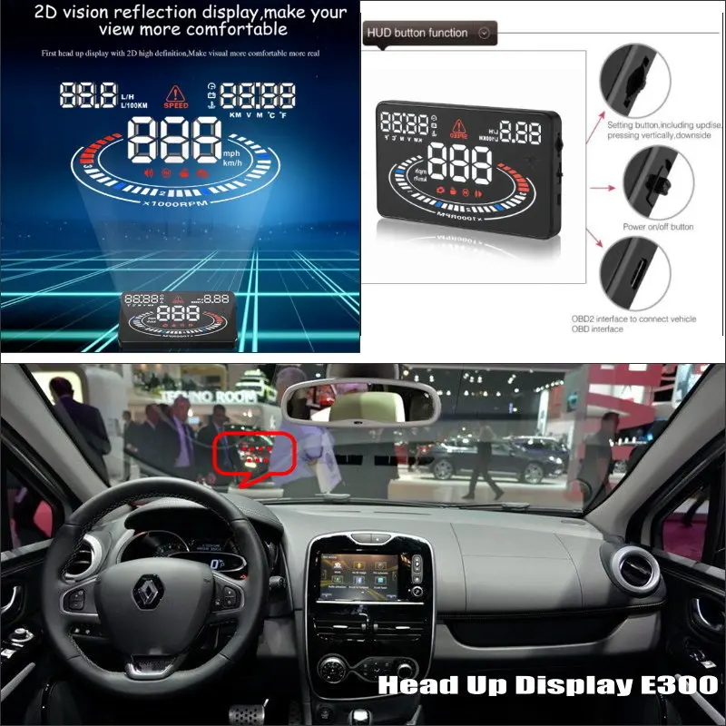 Для Renault Clio 4~-получить важные сведения, отражающие лобовое стекло автомобиля HUD дисплей экранный проектор