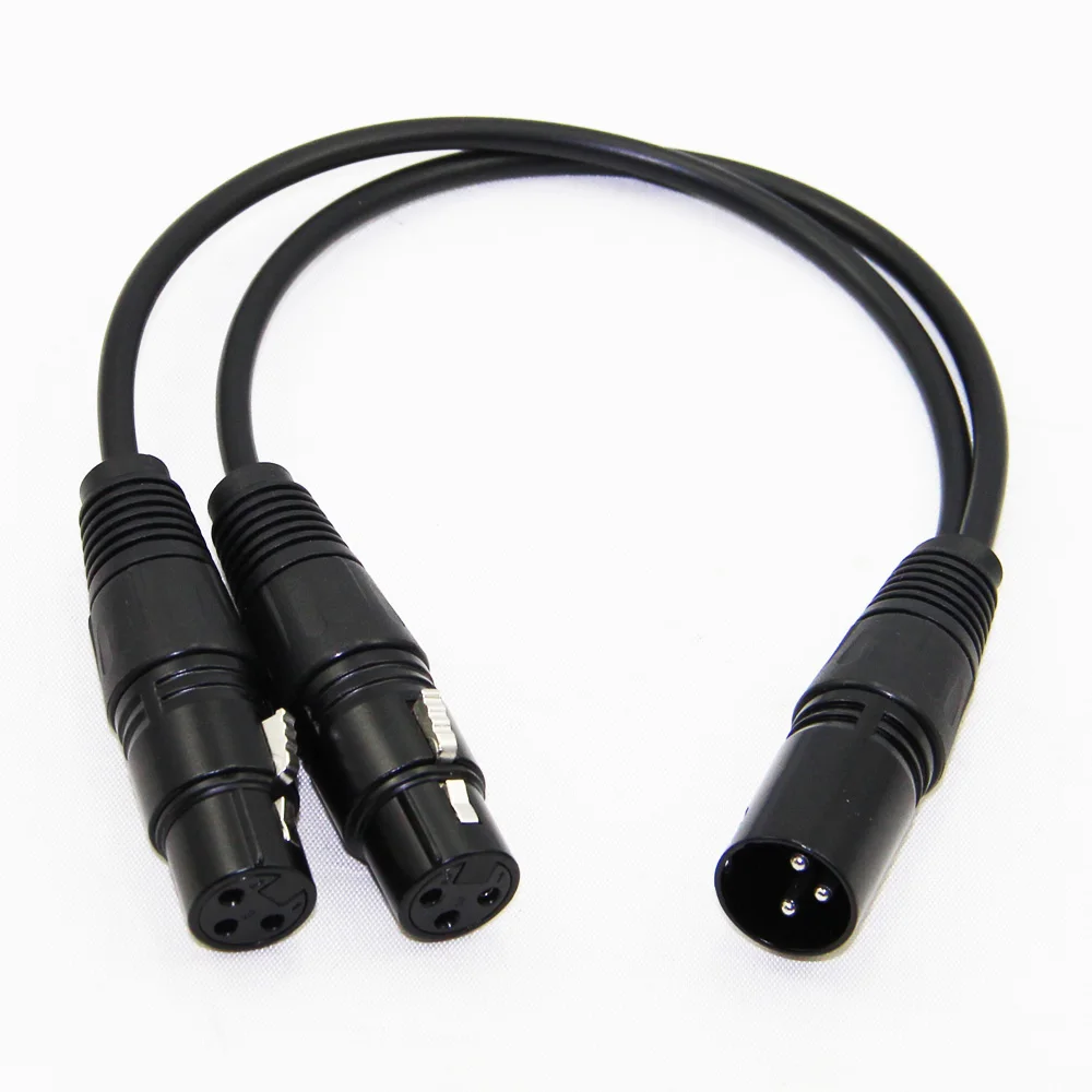 30cm-XLR-Male-to-Dual-Female-Splitter-Cable-Converter-3Pin-For-Microphone-Mixer (2)
