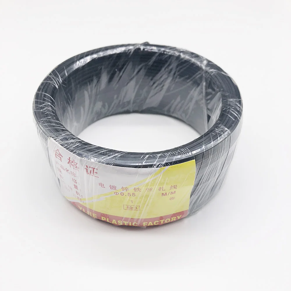 Белая или черная круглая железная проволока для вязки арматуры кабельные стяжки(диаметр провода 0,55 - Цвет: BLACK
