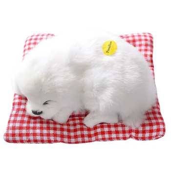 

Lovely Puppy Simulation Car Accessories Plush Sleeping Dog Toy with Sound Kids Toy Decorations Birthday Gift For Children