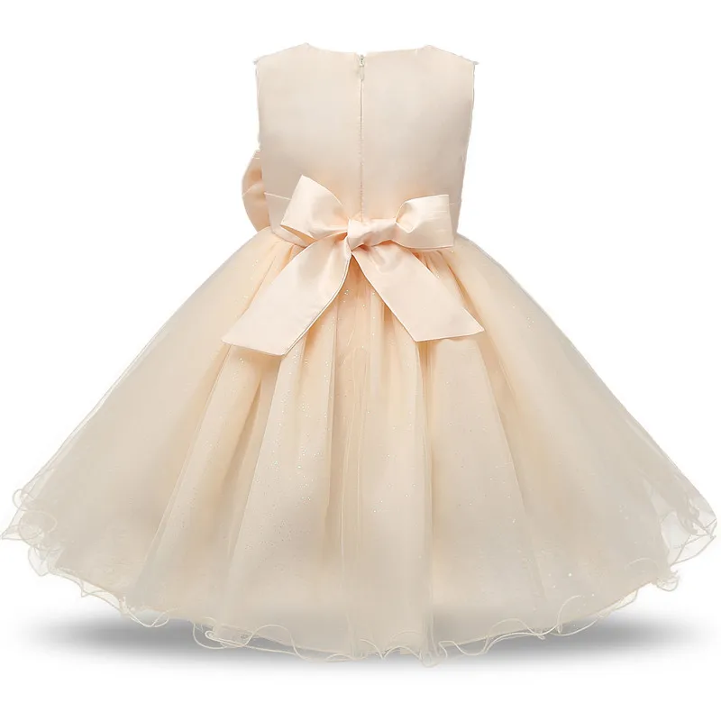 Белое платье для маленьких девочек, платье на крестины, Нарядное вечернее платье принцессы для детей 0-2 лет, vestido blanco para bebes