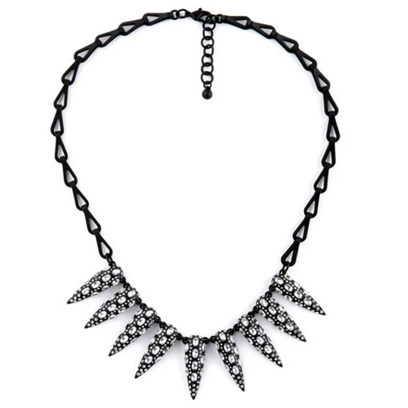 

2015 New Vintage Black Rivet Necklaces & Pendants Crystal Statement Collar Choker Necklace Charm Jewelry