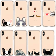 Милый щенок Мопс Кролик кошка принцесса мяу Французский бульдог мягкий чехол для телефона Coque для iPhone 11 11Pro XS MAX XR X 7 6 8 8 plus X 5 SE