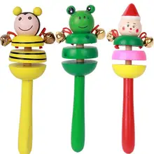 3 шт./Партия Детские игрушки древесный мультфильм животное погремушка детские игрушки подарок на день рождения модель животного