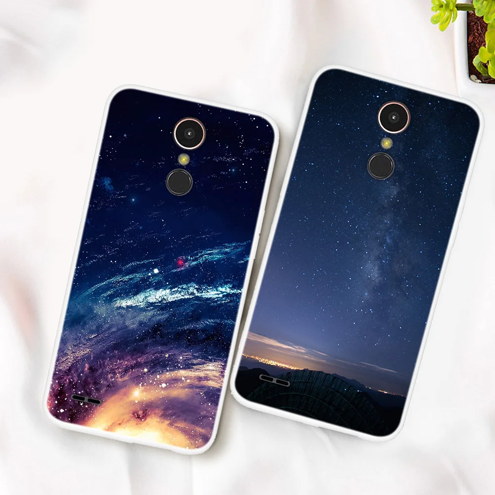 

For LG K8 2017 Phone Case Carton Starry Sky Moon Painted Soft Full Back Cover For LG K8 2017 X240 5.0" Cases Silicone Funda Capa