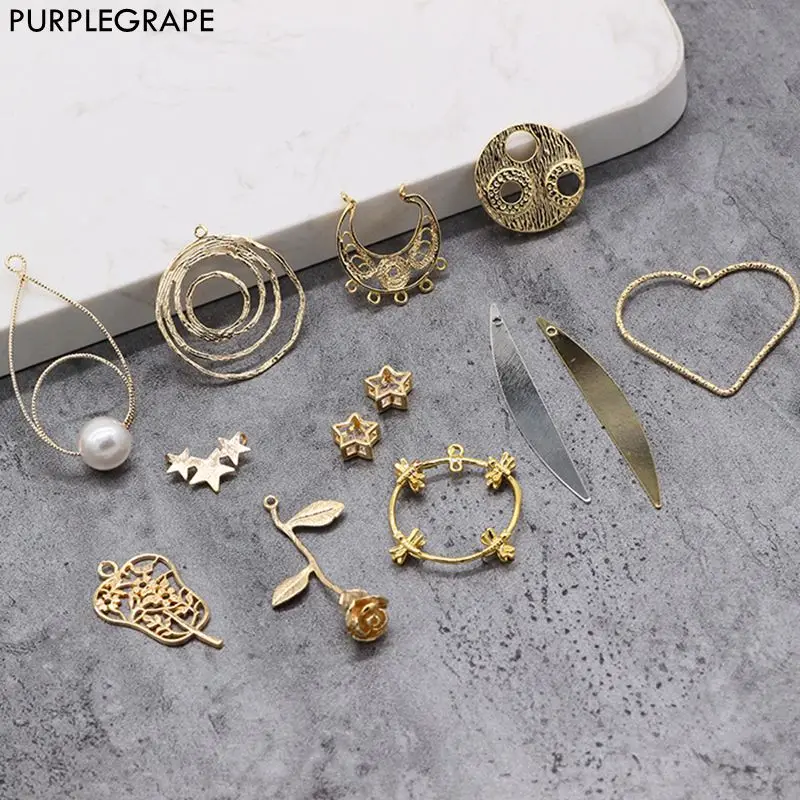 

PURPLEGRAPE Copper plated 18K gold jewelry accessories DIY jewelry handmade earrings jewelry materials a pack of 2