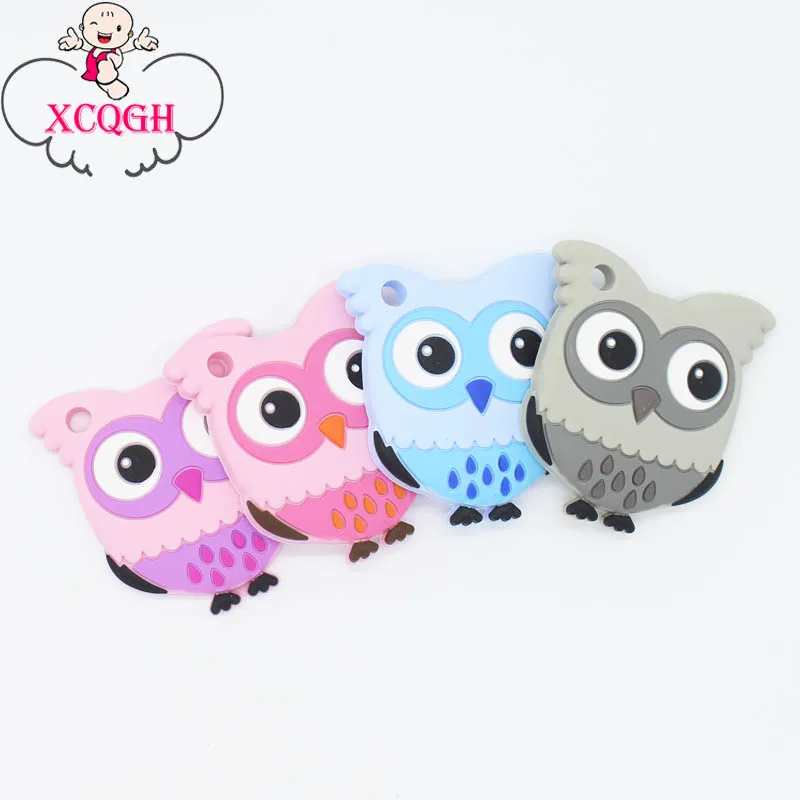 

XCQGH 1PCS Owl Bpa Free Silicone Baby Teethers Silicone Baby Toys Teether Beads Silicon Teething Baby Chewable Nurse Gift