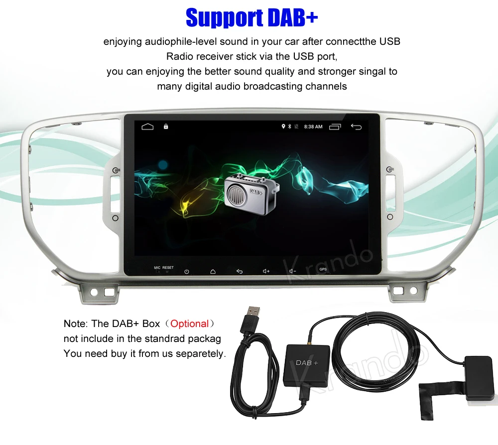 Krando Android car radio gps for kia sportage 2016+ navigation multimedia system  (6)
