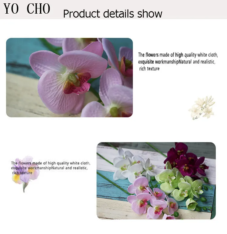 YO CHO Phalaenopsis Artificial Flowers Silk Wedding Decoration Fake FleursWinterswe Plant Succulents Orchid Butterfly orchid