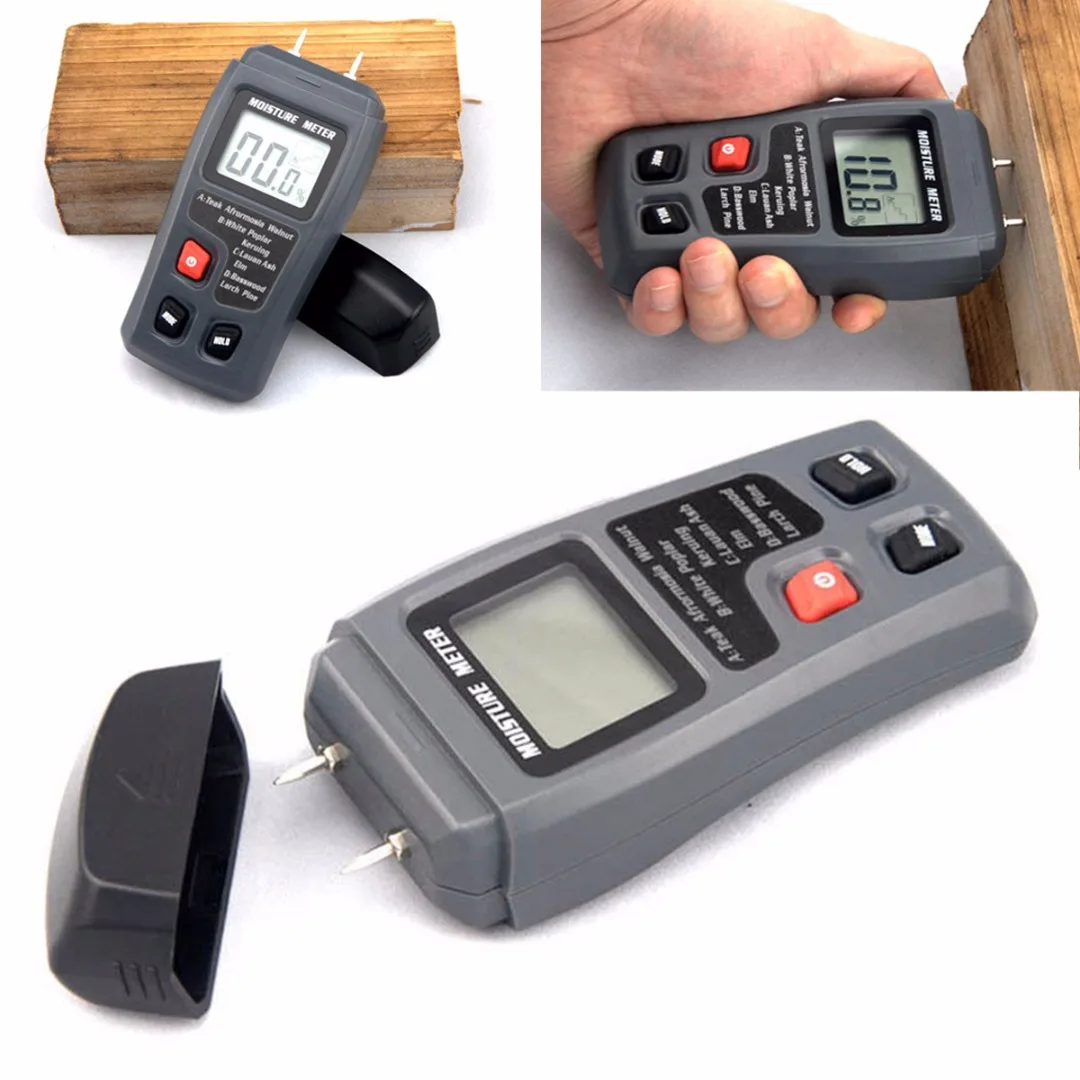 1pc High Resolution 0-99.9% Digital Timber Damp Detector Wood Moisture Meter Humidity Tester Auto Power Off For Testing Tool