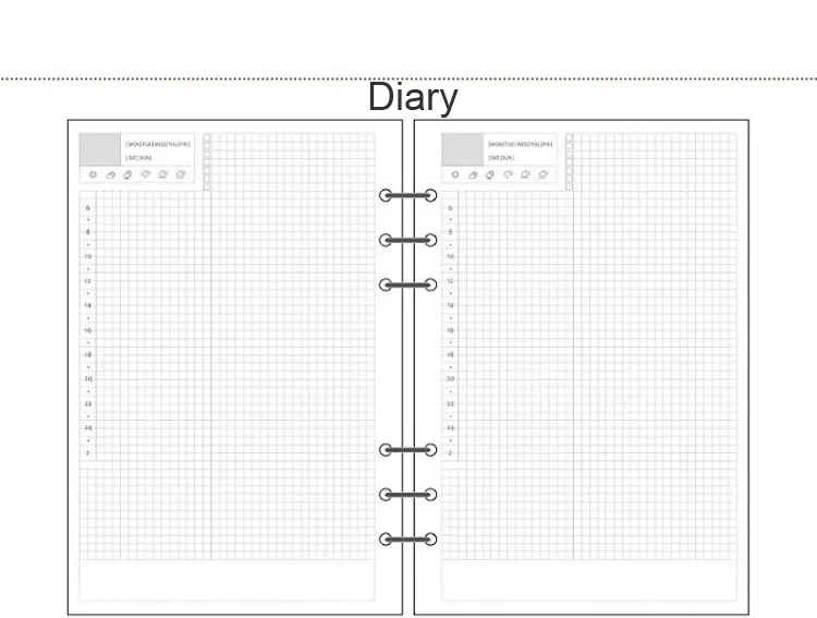 A5 A6 A7 бездревесная печать бумажный планировщик внутренние страницы для Filofax креативный офисный блокнот спираль наполнитель бумага s Биндер внутренняя страница - Цвет: Diary