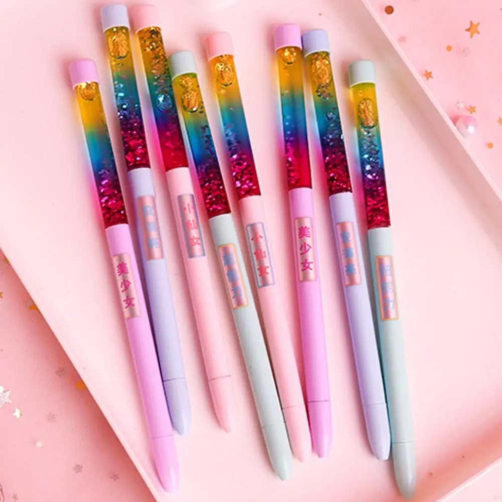 

4Pcs 0.5mm Colorful Sequin Fairy Magic Wand Gel Ink Pen Creative Stationery Gift