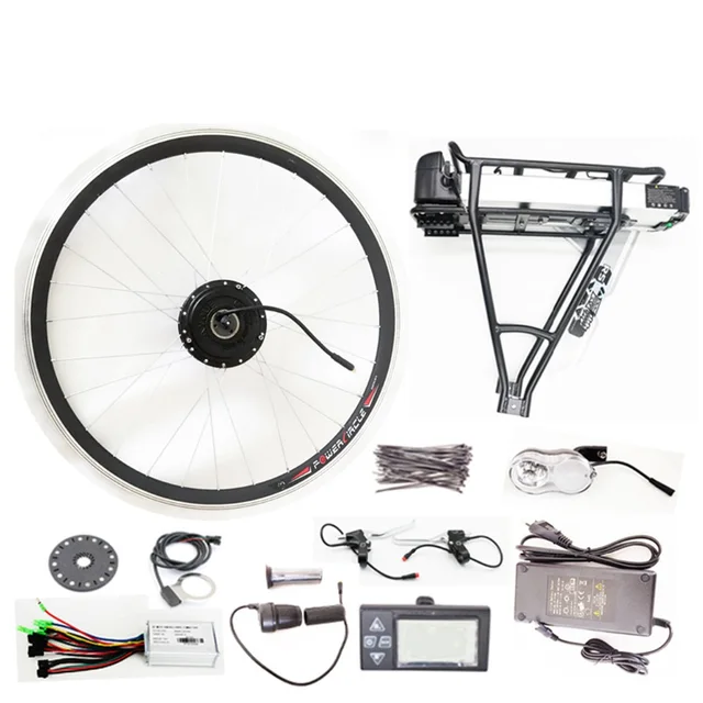 Cheap JS E-Bicycle Conversion Kit LCD Display36V12Ah Electric Bike Battery Suit 500W Brushless Gear Hub Motor Kit Brake MotorcyclePart