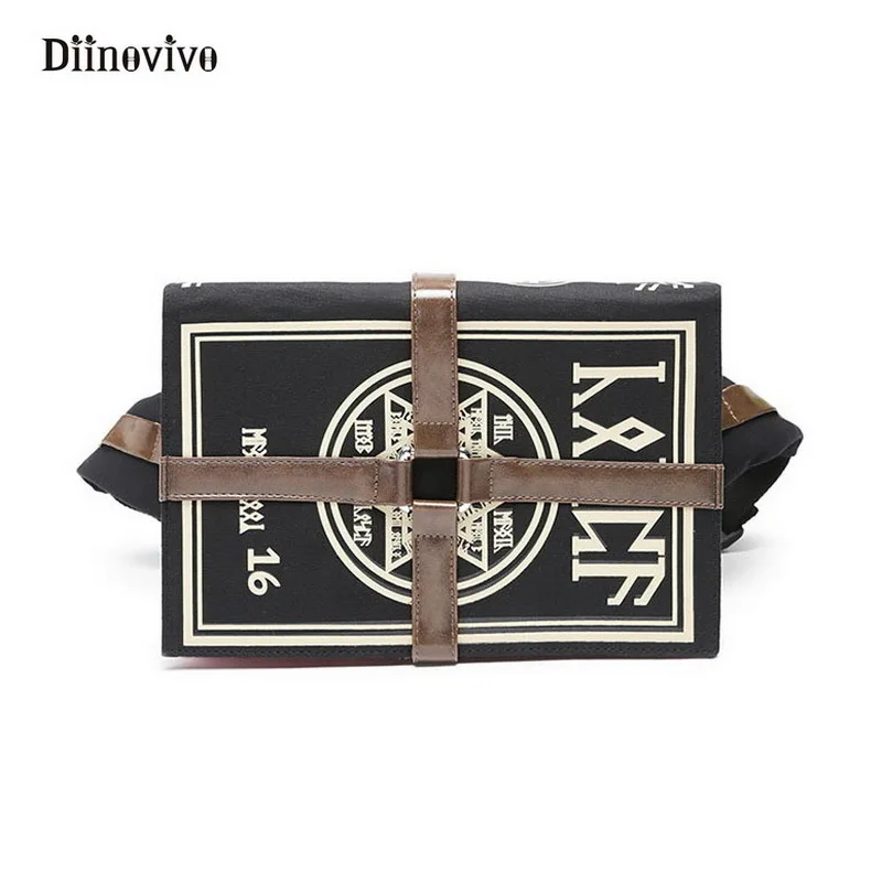  DIINOVIVO Anime Gothic Bag Magic Book Shape Crossbody Bag Unisex Punk Designer Chest Bag Retro Wome - 32841356793