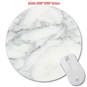 

Congsipad Size 20*20cm White marble 3D printing Round Rubber Soft Gaming Mouse pad lasting computers laptops mouse pad As Gift