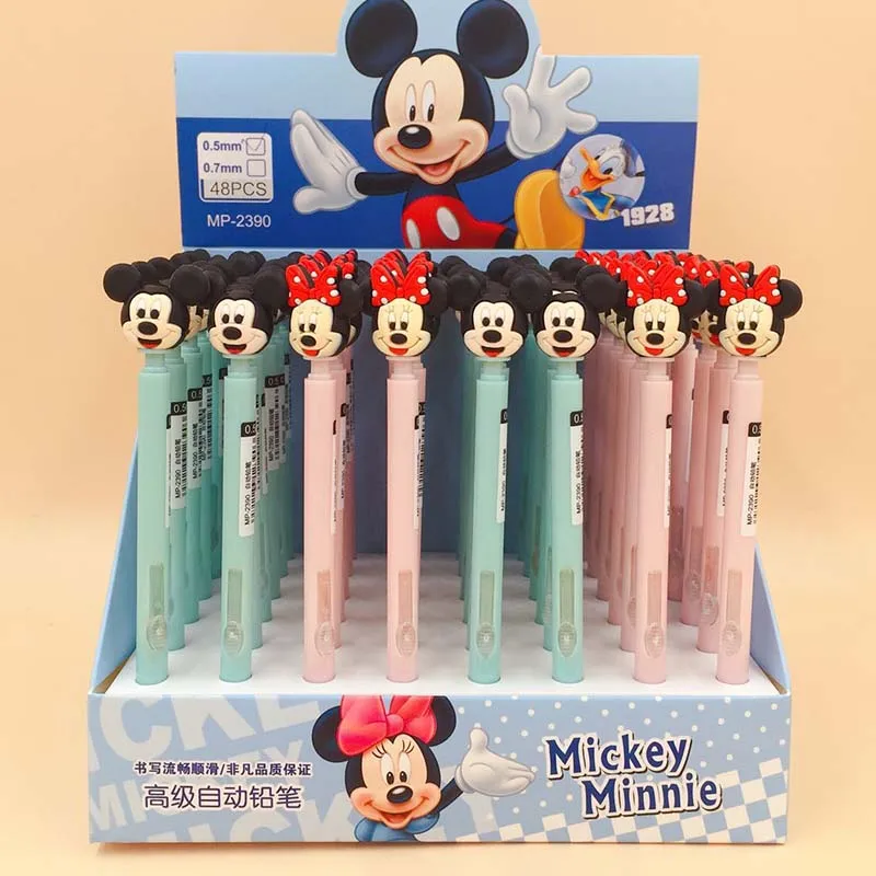 

2 pcs/lot Mickey Press Mechanical Pencil Cute 0.5 mm Automatic Drawing Pen School writing Supplies Stationery gift