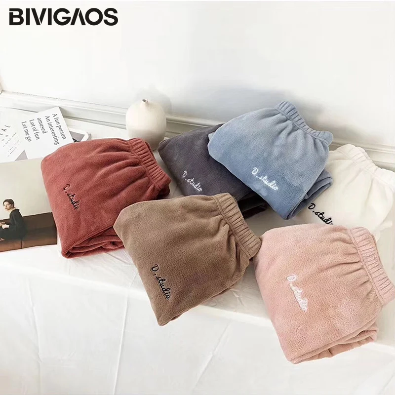 BIVIGAOS осень зима Стиль досуга новые мягкие теплые штаны Феи коралловые флисовые