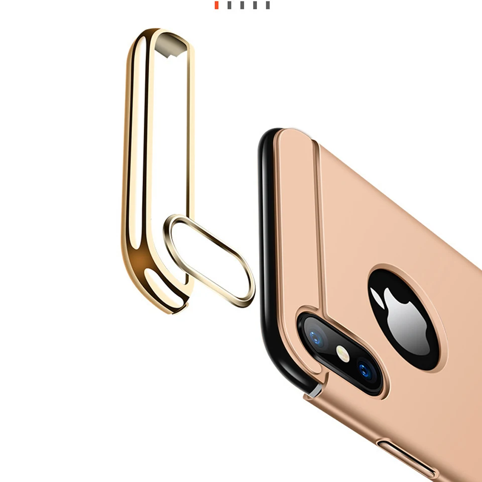 Hybrid Plating 3 in 1 Hard Plastic Bling Case For iphone XS MAX Cover Frame SE 5 5S 6 6s 7 8 Plus X XR Phone Cases |