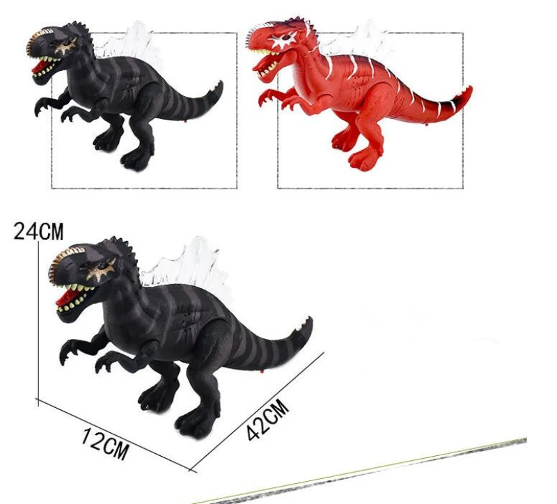 Brinquedo do Dinossauro Animal de Brinquedo Elétrico Andando Música Som Luzes Piscando Modelo Spinosaurus Simulação Crianças Brinquedos Educativos 42 cm 5 Brinquedos e hobbies
