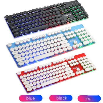 

2018 NEW Colorful Crack LED Illuminated Backlit USB Wired PC Rainbow Gaming Keyboard For MAC For iPad For Windows Dropshipping B