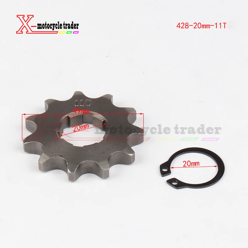 428-20mm-10T/19T chain front sprocket gear hole Dia 20mm From 10 tooth to 19tooth For Dirt bike motorcycle scooter