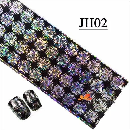 16 рулонов 120 м/рулон ногтей Переводные фольги черный блеск лазерный стикер на полную длину для DIY Декор клей инструмент TRJH01-16