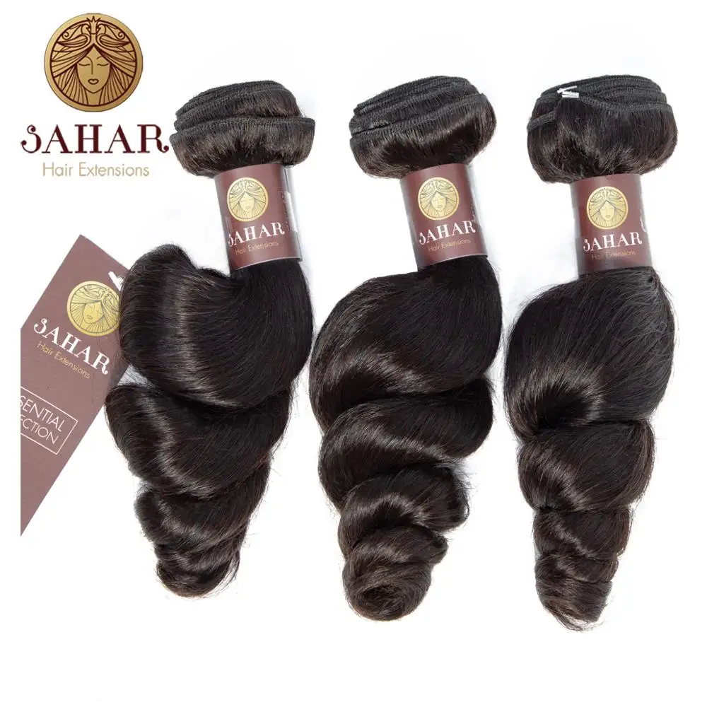 

Sahar Brazilian Hair Weave Loose Wave Bundles Natural Black 1/3/4pcs/Lot 100% Human Hair Bundles Remy Hair Extensions SHELW