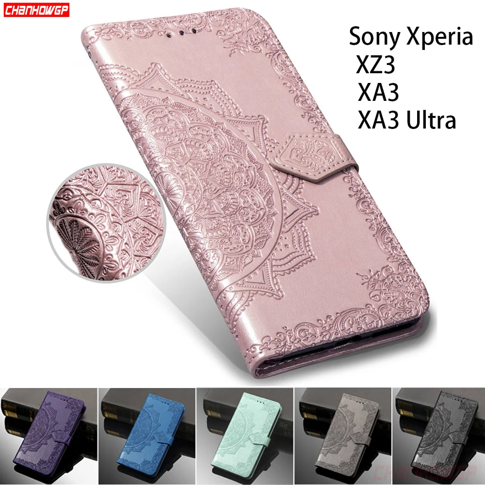 Чехол-книжка с 3D цветочным рисунком для Sony Xperia XA3 Ultra XZ3 кожаный чехол-накладка XA 3 XZ