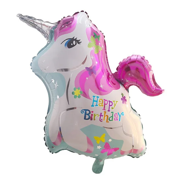 1pc Unicorn Balloons Engagement Wedding Children's Day Birthday Party Decoration Foil Balloon Unicorn Balloon Party Decoration - Цвет: Темно-синий