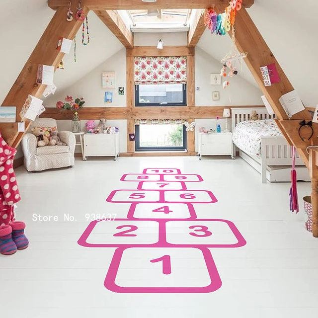Hopscotch Vinyl Floor Sticker For Kids Room Removable Home Hopscotch Vinyl Floor Sticker For Kids Room Removable Home Decoration Custom Color Available Art Decals Za863