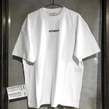 19SS Vete для мужчин ts европейский размер футболка свободный крой стиль 1:1 Vete для мужчин ts Футболки Уличная Хип-хоп туман Vete для мужчин ts футболки для мужчин и женщин