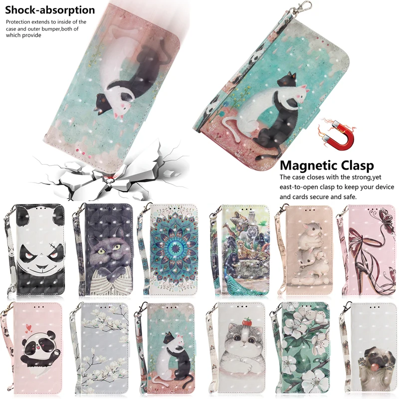 

3D Style Leather Case Magnetic Flip Wallet Soft TPU Phone Silicone Cover Shell Coque Fundas for Samsung Galaxy M10 M20 A30 A50