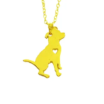 

LPHZQH Wholesale Pit Bull Necklace Pitbull Dog Pet Puppy Necklace Jewelry Choker Women Necklace Gift Accessory Gold Color
