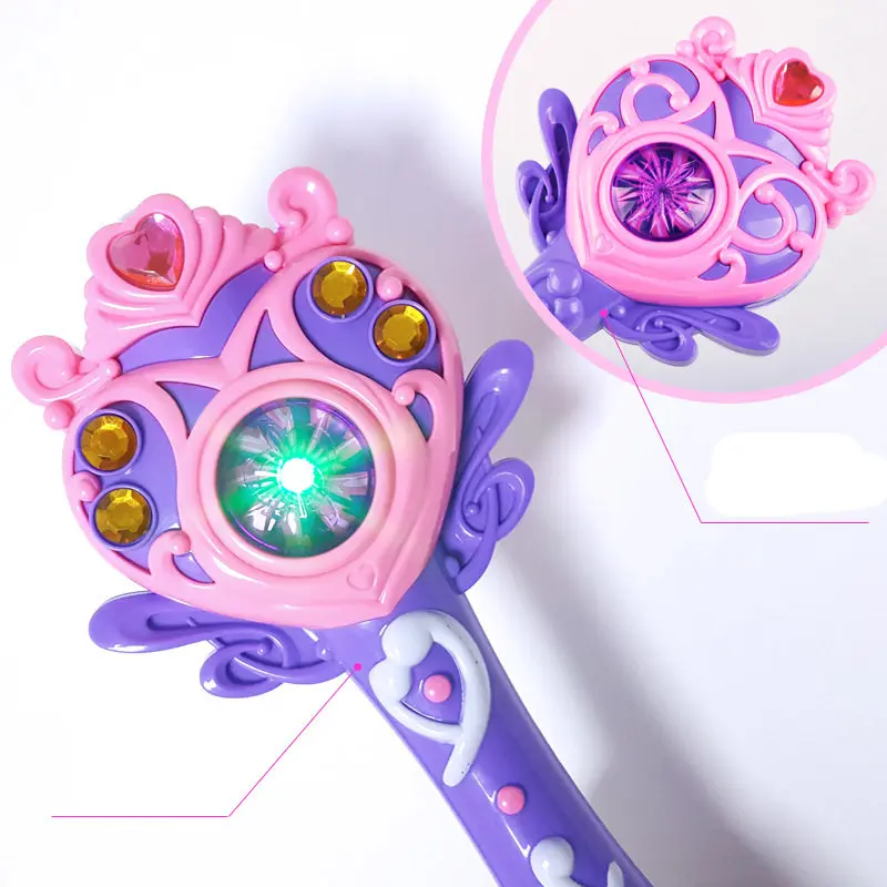 [Новинка] принцесса полностью автоматическая электронная машина пузыря волшебная палочка музыка и светильник пузырьковый пистолет игрушки Детские вечерние подарок для девочек