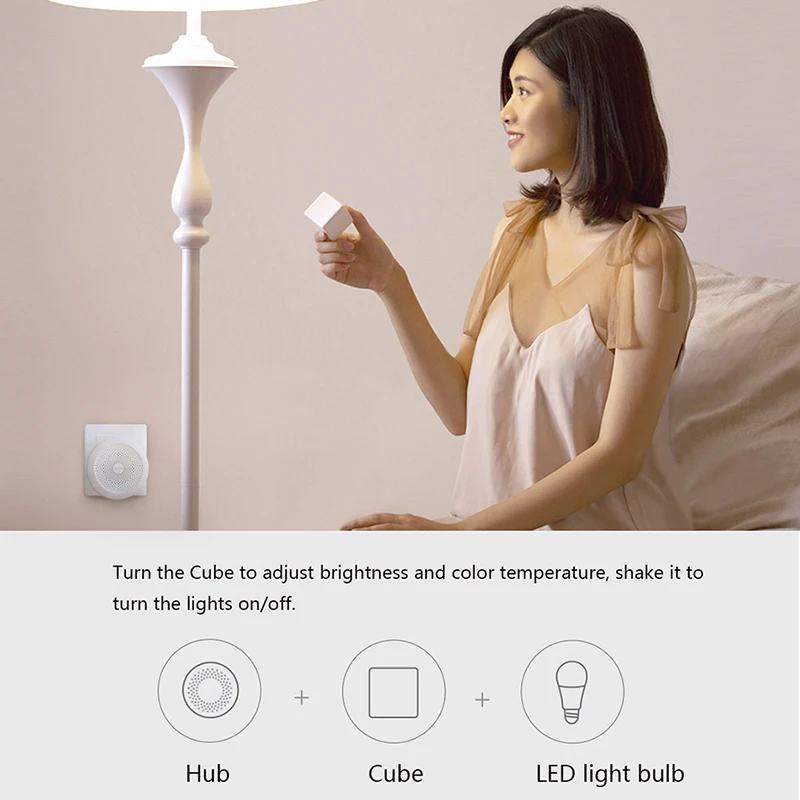 Умный белый светодиодный светильник Aqara, работает с домашним комплектом и приложением MI Home, умная лампа, умная светодиодная лампочка с дистанционным управлением, работает с шлюзом