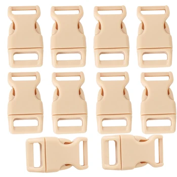 

TEXU 10pcs 5/8" Side Release Plastic Buckles for 0.6" Webbing Straps Beige