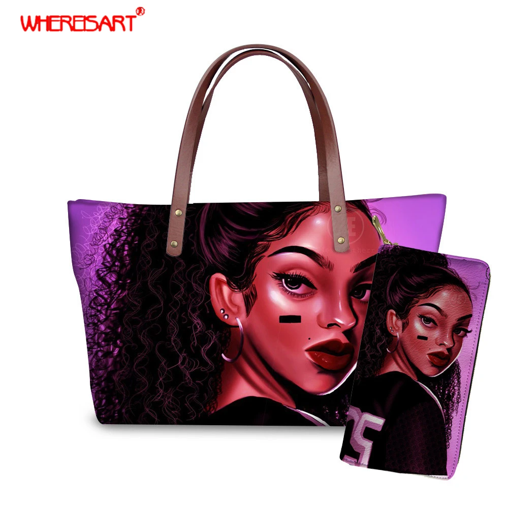

WHEREISART Bags For Women 2019 African Traditional Printed Female Designer Ladies Handbags And Purses Travel Bolsa Feminina
