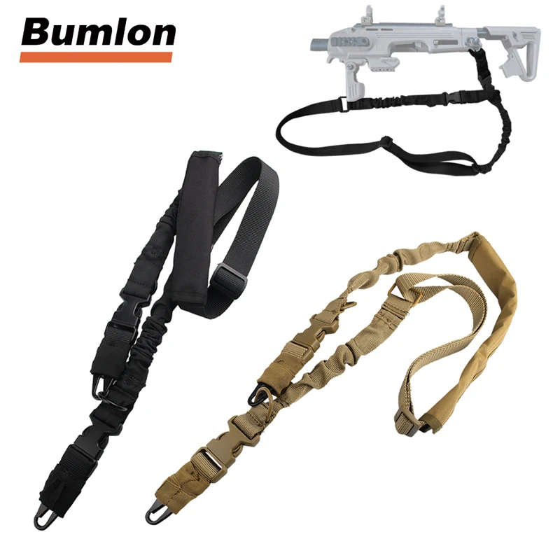 Tactical 2 Two Points Gun Sling Strap Bungee with QD Buckles for Hunting Airsoft RL30-0006