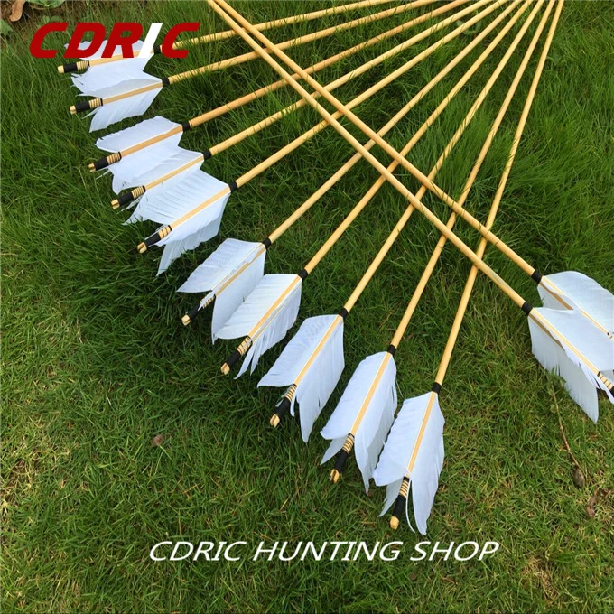 Деревянные стрелы из индейки 6/12/24 шт. перо для лука охоты|bows and|wood arrowstraditional bow |