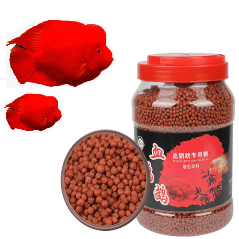 Красный попугай Cichild Fish Food Graules плавающий на воде гигантский кровавый Золотой