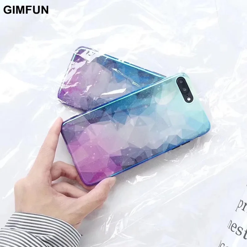 

Gimfun Simple Blue Light IMD Phone Case for IPhone 7 6 6s 8 Plus Cute Anti-knock Soft Tpu Silicone Back Cover for Iphone X