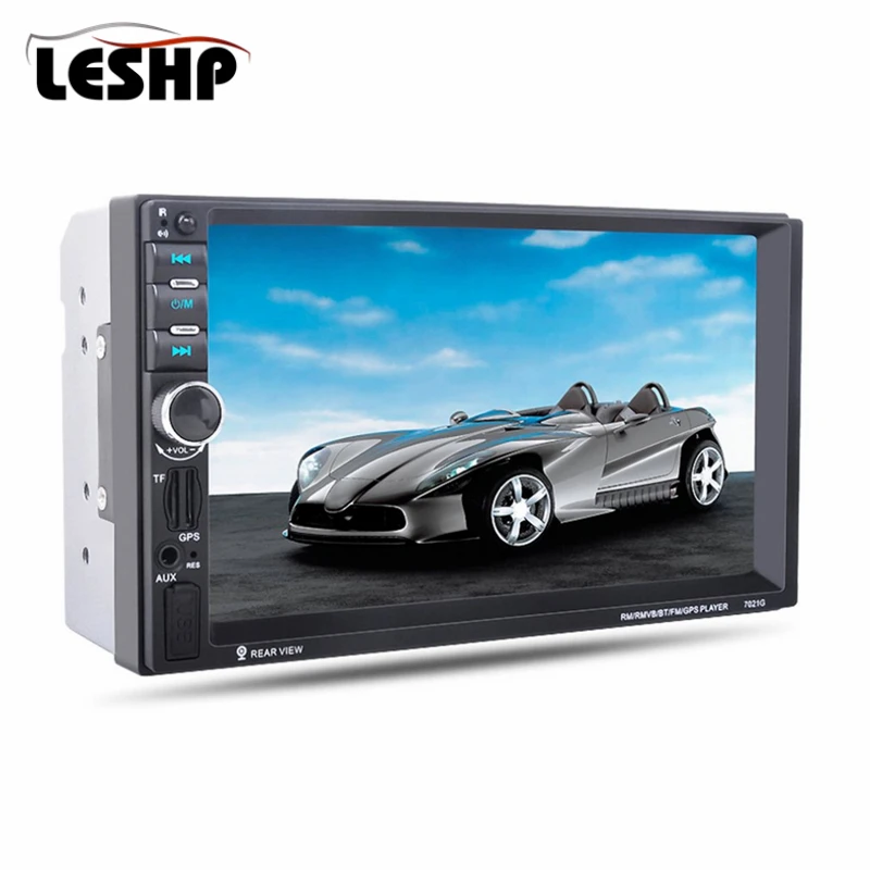 

7-Inch 1080P HD Touch Screen Car MP5 Player With GPS Navigation Handsfree Bluetooth FM Radio Tuner AUX Audio Input 7021G