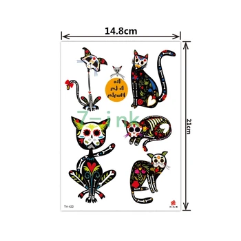 

2019 NEW Temporary Tatoo Sticker body art cut skull cat flower water Transfer Fake Tattoo Flash tatto for women men