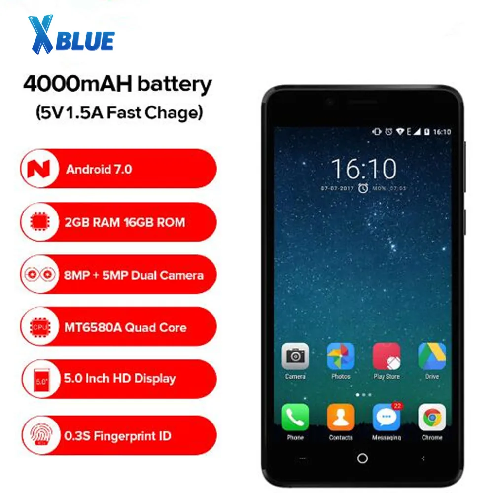 EAGOO KIICAA POWER Android 7 0 двойная камера мобильный телефон 4000 мАч 5 дюймов MT6580A четыре ядра